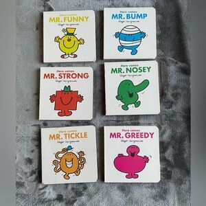 Toddler Books Here Comes Mr. Nosey, Tickle, Bump, Greedy, Funny, Strong